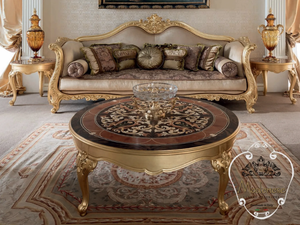 15673 - Low round wooden coffee table _ Modenese Luxury Interiors